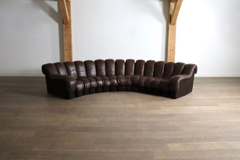 De Sede DS 600 “Non-Stop” sectional brown leather sofa by Heinz Ulrich, Ueli Berger and Eleanora Peduzzi-Riva 1970s